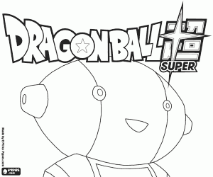Colorear Dragon Ball Super, logo y robot