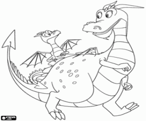Colorear Dragones de Mike el Caballero