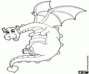 Colorear Dragón alado