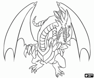 Colorear Dragón Blanco de Yu-Gi-Oh
