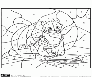 Colorear El dragón Desdentao por número