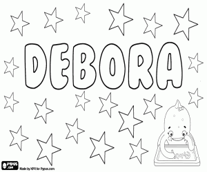 Colorear Débora, nombre en muchos idiomas