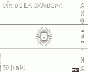 Colorear Día de la Bandera Argentina