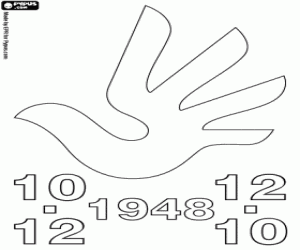 Colorear Día de los Derechos Humanos