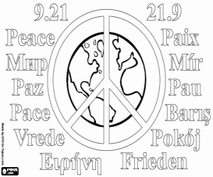 Colorear Día de la Paz, 21 de septiembre