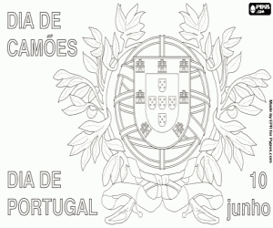 Colorear Día de Portugal, 10 de junio