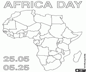 Colorear Día de África, 25 de mayo