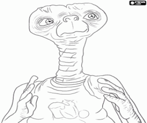 Colorear E. T., el extraterrestre