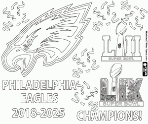 Colorear Eagles, Super Bowl 2025