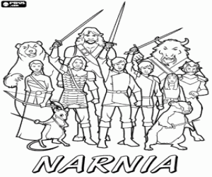 Colorear Ejército de Narnia,armas a punto