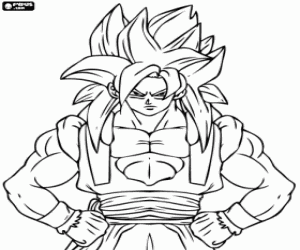 Colorear El super guerrero saiyan Son Goku