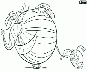 Colorear Un elefante de sandía con su bebé