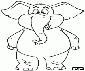 Colorear Elefante sobre las patas traseras