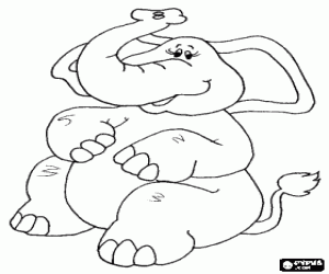 Colorear Elefante sentado