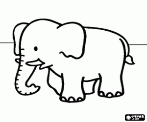 Colorear Elefante tranquilo
