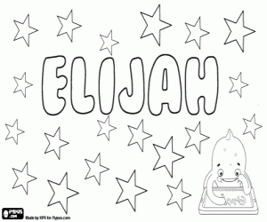 Colorear Elijah, nombre tradición bíblica