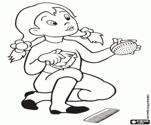 Colorear Ella y los cepillos del caballo