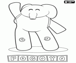 Colorear Elly, el elefante de Pocoyó