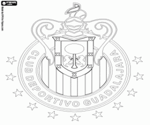 Colorear Emblema de Chivas de Guadalajara