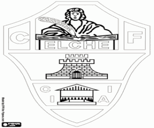 Colorear Emblema del Elche Club de Fútbol