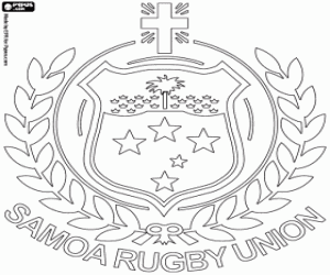 Colorear Emblema equipo de Samoa de rugby