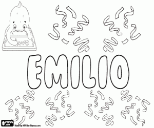 Colorear Emilio, nombre para niño