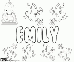 Colorear Emily, nombre con origen latino