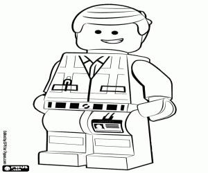 Colorear Emmet Brickowski, obrero de Lego