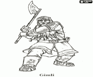 Colorear El enano Gimli