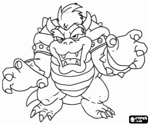 Colorear El enemigo de Mario, Bowser