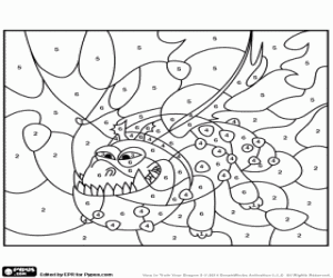 Colorear Enorme dragón, color por números