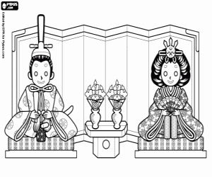 Colorear Escena de tradición  japonesa