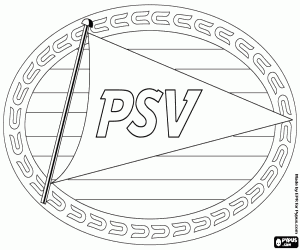 Colorear Escudo de PSV Eindhoven