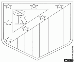 Colorear Escudo del Atlético de Madrid