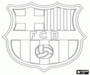 Colorear Escudo del FC Barcelona, el Barça