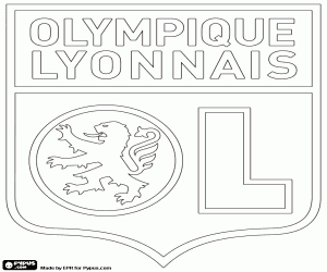 Colorear Escudo del Olympique de Lyon