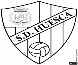Colorear Escudo del SD Huesca