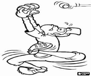 Colorear Esfuerzo del jugador de béisbol