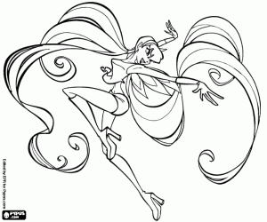 Colorear La espectacular Stella,Winx Club