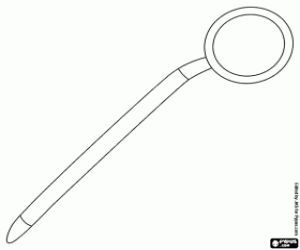 Colorear Espejo bucal, espejo del dentista