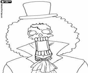 Colorear El esqueleto Brook de One Piece