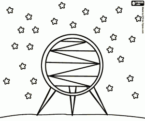 Colorear Estación espacial en un planeta