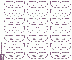 Colorear Estampado antifaces de Carnaval