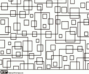 Colorear Estampado caótico con cuadrados