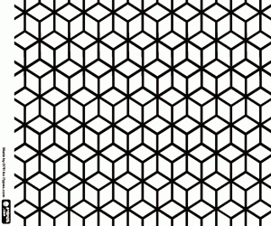 Colorear Estampado cubos vista isométrica