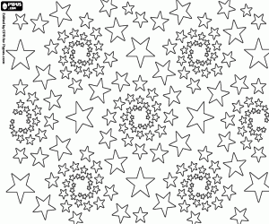 Colorear Estampado espirales de estrellas