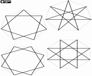 Colorear Estrellas de siete y ocho puntas