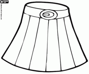 Colorear Falda plisada con cinturón. Pollera