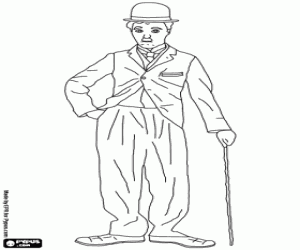Colorear Famoso Charlot, Charles Chaplin
