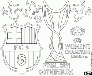 Colorear FC Barcelona, campeonas 2020-21